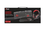 Tastatur - Trust Ziva 4-in-1 Gaming Bundle - Gamingtastatur - Nordisk - Rød - 22641