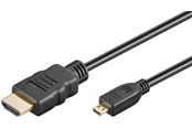 Skjermkabel - Pro HDMI - Micro HDMI 2.0 - Skjermkabel - 1.5m - Svart - MHDMI20B-1.5