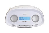 DAB, nettverks- og klokkeradio - Lenco SCD-69WH - DAB+ FM boombox with CD MP3 USB - White - DAB/DAB+/FM - Stereo - Hvit - SCD-69WH