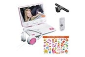 Blu-Ray & DVD-spiller - Lenco DVP-920PK - Portable 9" DVD player with USB headphones and mounting bracket - Pink/White - DVP-920PK