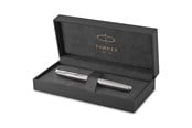 Skrive- & Tegneverktøy - Parker Sonnet Fountain Pen | Stainless Steel with Palladium Trim | Fine Nib | Gift Box - 1931509