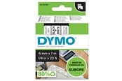 Papir, Fotopapir & Etiketter - DYMO D1 tape, 6mm x 7m rull, sort på hvit - 43613