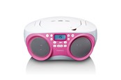 CD-spiller - Lenco SCD-301PK - Portable FM radio with CD MP3 - Pink/White - SCD-301PK