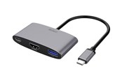 Dokkingstasjon - Deltaco USB-C till HDMI/USB A adapter 4K 60Hz US - USBC-HDMI22