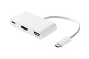 Dokkingstasjon - Deltaco USB-C till HDMI/USB A adapter 4K 30Hz US - USBC-HDMI23