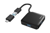 USB-hub - Hama - hub - 4 ports USB-hub - 4 porter - Svart - 00200116