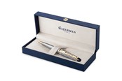 Skrive- & Tegneverktøy - Waterman Expert Ballpoint Pen | Stainless Steel with 23k Gold Trim | Medium Tip | Blue Ink | Gift Box - S0952000