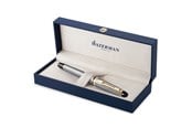 Skrive- & Tegneverktøy - Waterman Expert Fountain Pen | Stainless Steel with 23k Gold Trim | Medium Nib | Gift Box - S0951960