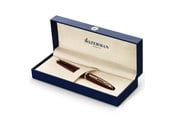 Skrive- & Tegneverktøy - Waterman Carène Marine Amber Fountain Pen | Gloss Brown & Black with 23k Gold Clip | Medium Nib with Blue Ink Cartridge | Gift Box - S0700880