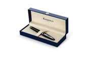 Skrive- & Tegneverktøy - Waterman Carène Black Sea Fountain Pen | High-Gloss Black with Palladium Plated Trim | Medium Nib with Blue Ink Cartridge | Gift Box - S0293960