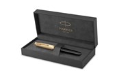 Skrive- & Tegneverktøy - Parker 51 Fountain Pen | Deluxe Black Barrel with Gold Trim | Fine 18k Gold Nib with Black Ink Cartridge | Gift Box - 2123511