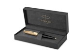 Skrive- & Tegneverktøy - Parker 51 Ballpoint Pen | Deluxe Black Barrel with Gold Trim | Medium 18k Gold Point with Black Ink Refill | Gift Box - 2123513