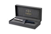 Skrive- & Tegneverktøy - Parker 51 Fountain Pen | Midnight Blue Barrel with Chrome Trim | Fine Nib with Black Ink Cartridge | Gift Box - 2123501