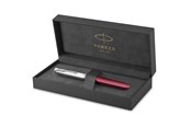 Skrive- & Tegneverktøy - Parker 51 Fountain Pen | Burgundy Barrel with Chrome Trim | Fine Nib with Black Ink Cartridge | Gift Box - 2123496