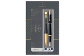 Skrive- & Tegneverktøy - Parker Urban Duo Gift Set with Ballpoint Pen & Fountain Pen | Muted Black with Gold Trim | Blue Ink Refill & Cartridge - 2093381