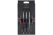 Skrive- & Tegneverktøy - Parker Jotter London Trio Discovery Pack: Ballpoint Pen (Royal Blue) Gel Pen (Red Kensington) & Mechanical Pencil (Stainless Steel) - 2032740