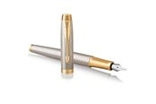 Skrive- & Tegneverktøy - Parker IM Fountain Pen | Premium Warm Silver | Fine Nib with Blue Ink Refill | Gift Box - 1931684