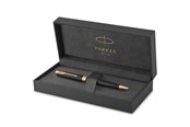 Skrive- & Tegneverktøy - Parker Sonnet Ballpoint Pen | Matte Black Lacquer with Gold Trim | Medium Point Black Ink | Gift Box - 1931519