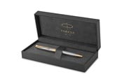 Skrive- & Tegneverktøy - Parker Sonnet Ballpoint Pen | Stainless Steel with Gold Trim | Medium Point Black Ink | Gift Box - 1931507