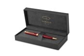 Skrive- & Tegneverktøy - Parker Sonnet Ballpoint Pen | Red Lacquer with Gold Trim | Medium Point Black Ink | Gift Box - 1931476