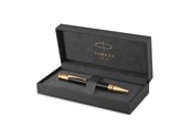 Skrive- & Tegneverktøy - Parker Duofold Ballpoint Pen | Classic Black with Gold Trim | Medium Point Black Ink Refill | Premium Gift Box - 1931386