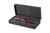 Skrive- & Tegneverktøy - Parker Sonnet Fountain Pen | Red Lacquer with Gold Trim | Fine Nib | Gift Box - 1931473