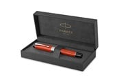 Skrive- & Tegneverktøy - Parker Duofold Centennial Fountain Pen | Classic Big Red Vintage | Fine Solid Gold Nib | Black Ink And Convertor | Gift Box - 1931375