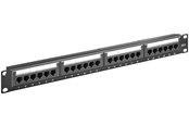 Nettverkskabel - CAT 6 19 inch (48.3 cm) Patch Panel 24 Port blac - 4040849938665