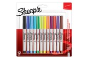 Skrive- & Tegneverktøy - Sharpie Permanent Markers | Ultra Fine Point | Assorted Colours | 12 Count - 2065408