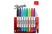 Skrive- & Tegneverktøy - Sharpie Permanent Markers Twin Tip Assorted Standard Colours 8 Pack - 2065409