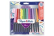 Skrive- & Tegneverktøy - Paper Mate Flair Metallic Felt Tip Pens | Glittery Ink Shines on White Paper | Assorted Colours | Medium Point (0.7mm) | 12 Count - 2137362