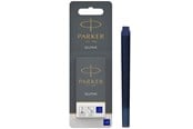 Skrive- & Tegneverktøy - Parker Fountain Pen Ink Refill Cartridges | Long | Blue QUINK Ink | 5 Count (Blister) - 1950403