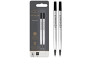 Skrive- & Tegneverktøy - Parker Rollerball Pen Refills | Medium Point | Black QUINK Ink | 2 Count - 1950325