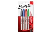 Skrive- & Tegneverktøy - Sharpie Permanent Markers | Fine Point | Assorted Standard Colours | 4 Count - 1985858