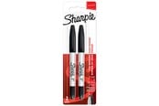 Skrive- & Tegneverktøy - Sharpie Twin Tip Permanent Markers | Fine & Ultra-Fine Points | Black | 2 Count - 1986454