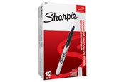 Skrive- & Tegneverktøy - Sharpie Retractable Permanent Markers | Fine Point | Black | 12 Count - S0810840