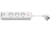 Strømkabel (ekstern) - Pro 3-way power strip with switch and 2 USB ports - 4040849412646