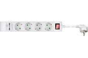 Strømkabel (ekstern) - Pro 4-way power strip with switch and two USB ports - 4040849554810