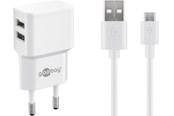 Mobil - Adaptere og ladere - Pro Dual Micro USB charger set 2.4 A - 4040849449857