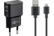 Mobil - Adaptere og ladere - Pro Dual Micro USB charger set 2.4 A - 4040849449840