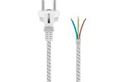 Nettverksadapter - Pro Heat-resistant safety plug cord for assembly 3 m white-silver - 4040849505041