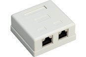 Tilbehør (fester, stikkontakter osv.) - Pro 2-port RJ45 surface mount installation box CAT 6 STP white - 4040849776359