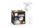 Smarthus - Philips Hue Buckram Single Spotlight - Hvit - Med Dimmebryter - 929003048601