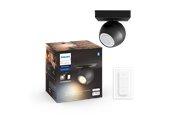 Smarthus - Philips Hue Buckram Single Spotlight - Svart - Med Dimmebryter - 929003048701