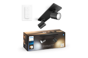 Smarthus - Philips Hue Runner Double Spotlight - Svart - Med Dimmebryter - 929003811801