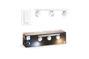 Smarthus - Philips Hue Buckram Triple Spotlight - Hvit- Med Dimmebryter - 929003048001