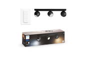 Smarthus - Philips Hue Buckram Triple Spotlight - Svart- Med Dimmebryter - 929003048101