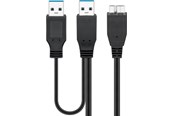 USB - Pro USB 3.0 dual power SuperSpeed cable Black - 4040849957468