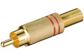 Lydkabel - Pro RCA plug red - gold-plated with cable protector - 4040849112805