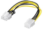 Nettverkskabel - Power cable/adapter for PC graphics card PCI-E/PCI Express 6-pin to 8-pin - 4040849316357